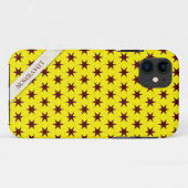 Bright Yellow & Chocolate Stars iPhone 5 Coque (Dos (Horizontal))