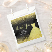 Bright Yellow Dress Faux Glitter Sweet 16 Birthday Bedankzakje (Geknipt)