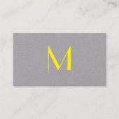 Bright Yellow&Grey - Monogram toevoegen Visitekaartje (Voorkant)