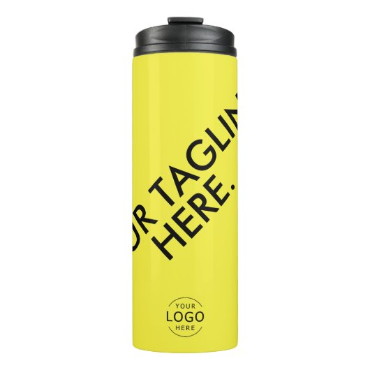Bright Yellow Minimal Logo Tagline Company Swag Thermosbeker (Voorkant)