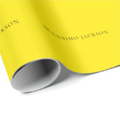 Bright Yellow Minimalist Plain Modern Aesthetic Cadeaupapier (Rol Hoek)