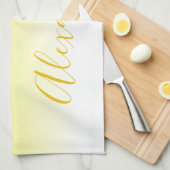 Bright Yellow Ombre Beste pap ooit Theedoek (Quarter Fold)