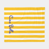 Bright Yellow Orange Stripes | Ciao Bella Fleece Deken (Voorkant (Horizontaal))
