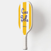 Bright Yellow Orange Stripes | Ciao Bella Pickleball Paddle (Links)