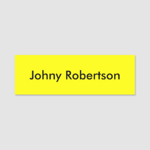 Bright Yellow Plain Elegant Professional Modern Naamplaatje