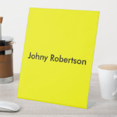 Bright Yellow Plain Elegant Professional Modern Reclamebord Met Voetstuk (Insitu)
