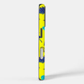 Bright Yellow Tropical Leaf Pattern Monogram Case-Mate iPhone Case (Achterkant / Rechts)