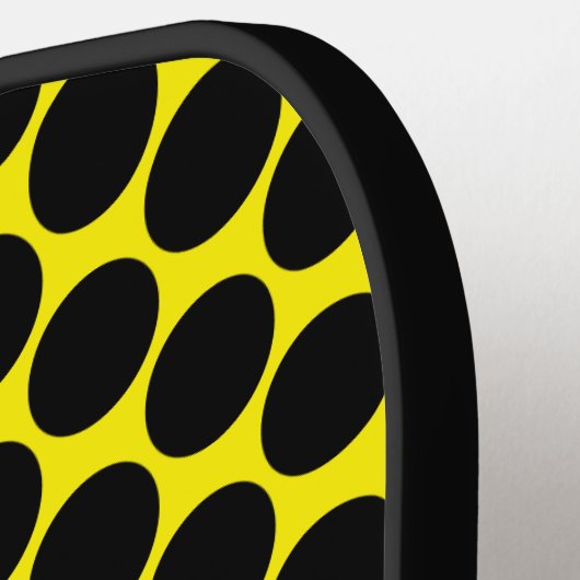 Bright Yellow with Black Dot Style Pickleball Paddle (Links Detail)