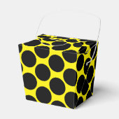 Bright Yellow with Black Dot Style Take Out Bedankdoosjes (Voorkant Zijde)