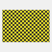 Bright Yellow with Black Square Pattern Style Inpakpapier Vel (Voorkant 2)