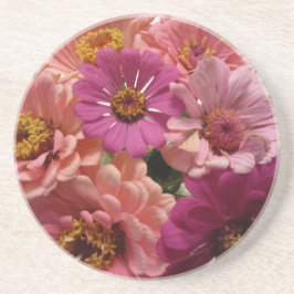 Bright Zinnia Onderzetter in de kleuren roze en pe