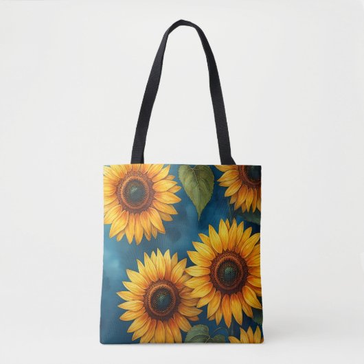 Bright Zonnebloem Dag Canvas tas (Voorkant)
