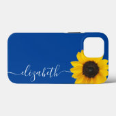 Bright Zonnebloem Script Steel Naam Blauwe iPhone  Case-Mate iPhone Case (Achterkant (horizontaal))
