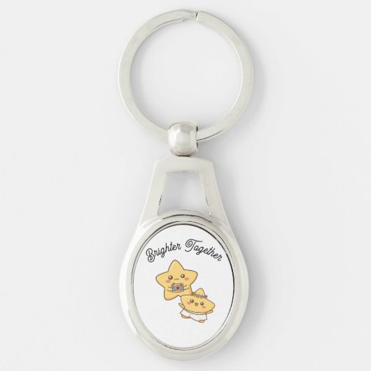 Brighter Together – Cute Couple keychain Gift (Voorkant)