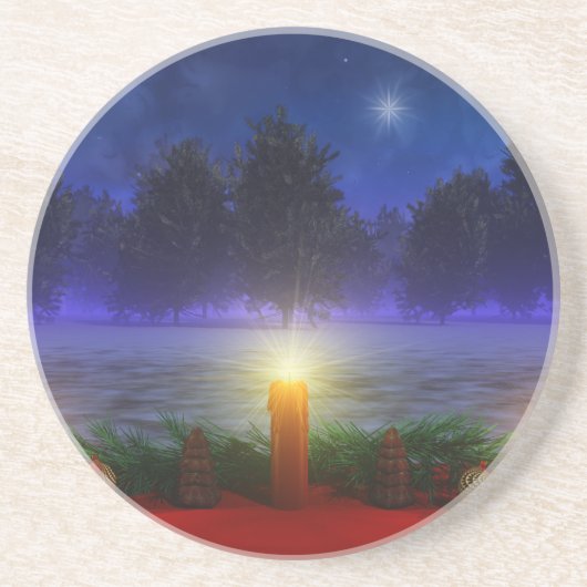 Brighter Vision-Onderzetter voor kerstmis Zandsteen Onderzetter (Voorkant)