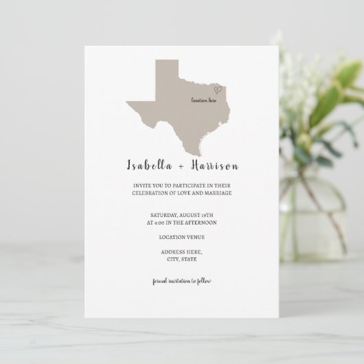 BRIGHTEST TEXAS Wedding Invitation (Debout devant)