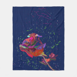 Brightly Colored Flower Fleece Blanket
