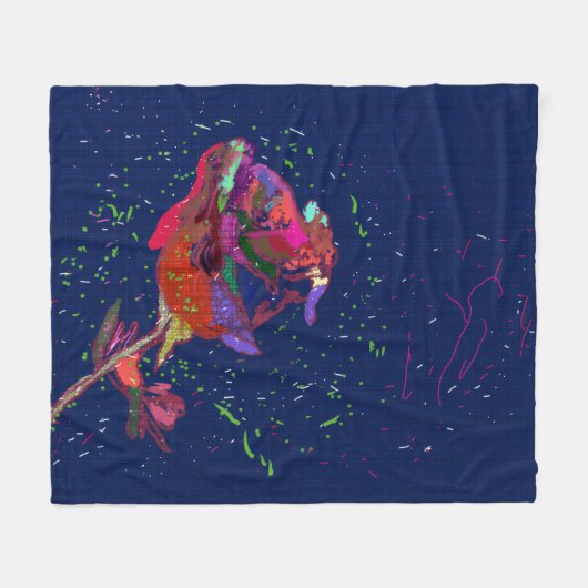 Brightly Colored Flower Fleece Blanket (Voorkant (Horizontaal))