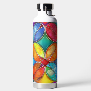 BRIGHTLY COLORED STAINED GLASS PATTERNS WATERFLES