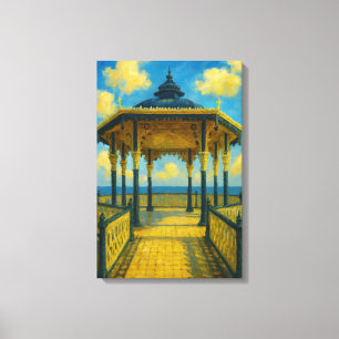 Brighton Bandstand Glow – Seaside Pavilion Canvas Afdruk