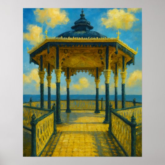 Brighton Bandstand Glow – Seaside Pavilion Poster (Voorkant)