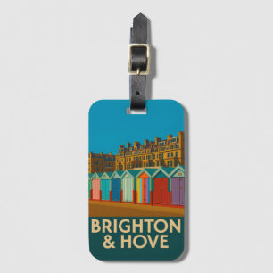 Brighton Beach Huts – Kleurrijke Zeedruk Bagagelabel