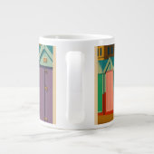 Brighton Beach Huts – Kleurrijke Zeedruk Extra Grote Beker (Achterkant)