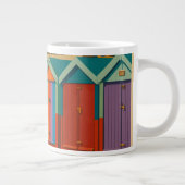 Brighton Beach Huts – Kleurrijke Zeedruk Extra Grote Beker (Rechts)