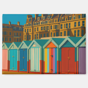Brighton Beach Huts – Kleurrijke Zeedruk Magneet