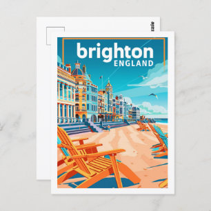 Brighton Engeland Vintage Beroemde Reisplaats Briefkaart