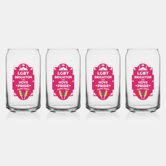 Brighton Gay Pride Blikvorm Glas (Achterkant)