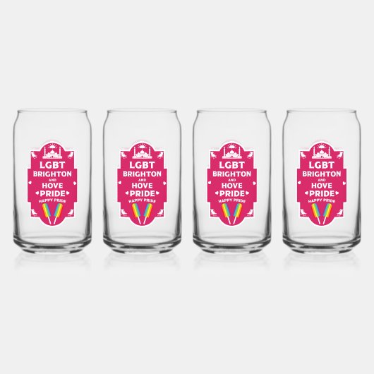 Brighton Gay Pride Blikvorm Glas (Voorkant)