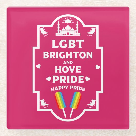 Brighton Gay Pride Glazen Onderzetter (Voorkant)