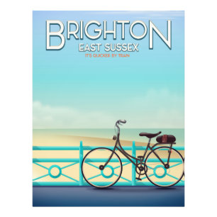 Brighton, Oost Sussex vintage poster. Foto Afdruk