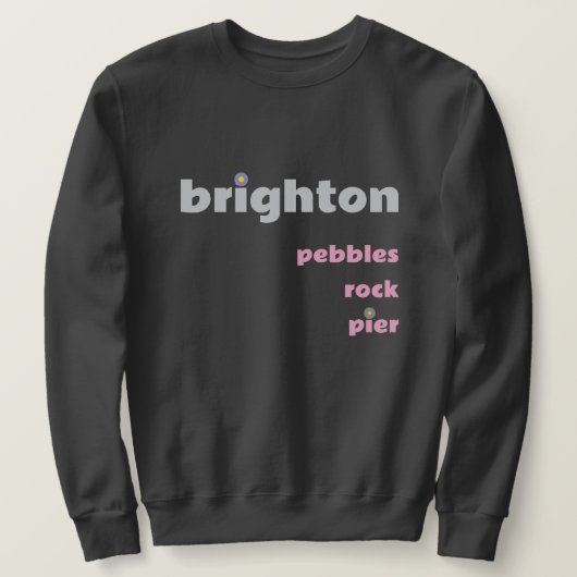 Brighton Pebbles Rock Pier M Grijs Roze Trui (Design voorkant)