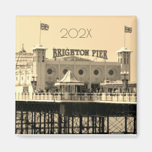 Brighton Pier ENGELAND Jaar Nieuwheid Magnet Magneet