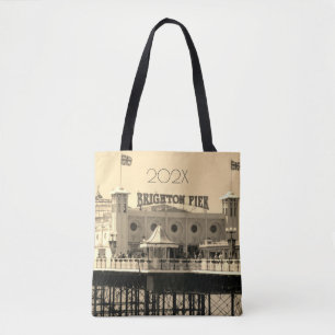 Brighton Pier ENGELAND Jaar Reisvakantie Draagtas