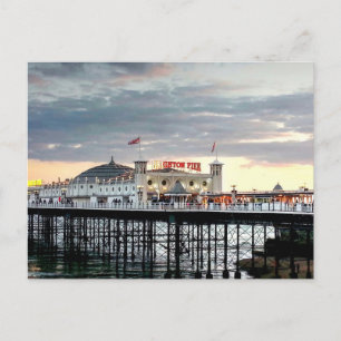 Brighton Pier Sunset Foto Briefkaart