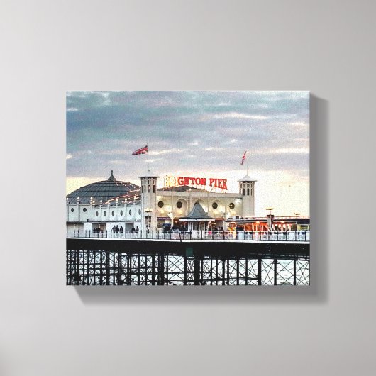 Brighton Pier Sunset Foto Canvas Afdruk (Voorkant)
