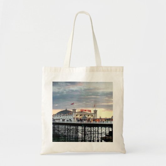 Brighton Pier Sunset Foto Tote Bag (Voorkant)