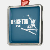 Brighton Resort Utah Skier Metalen Ornament (Links)