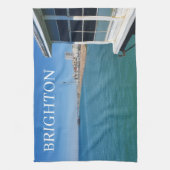 Brighton strand vanaf de pier theedoek (Verticaal)