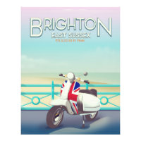 Brighton vintage union jack scooter reisposter