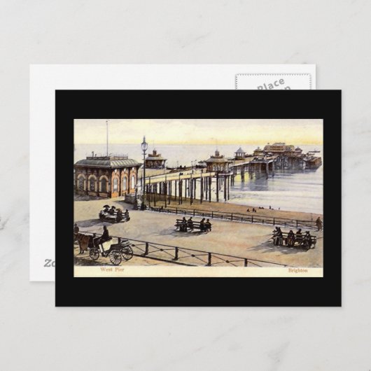 Brighton, West Pier, Ancienne Carte Postale (Devant / Derrière)