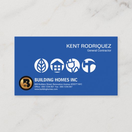 BrightStor Blue Contractors Signement Builder Visitekaartje (Voorkant)