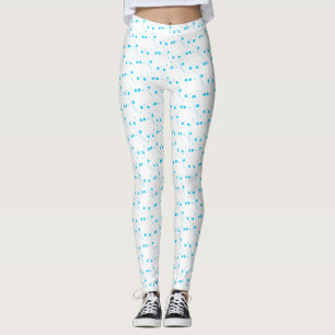 BrightStor Blue Flowers, Small Floral Print Leggings