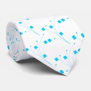 BrightStor Blue Flowers, Small Floral Print Stropdas