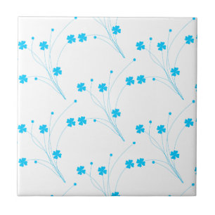 BrightStor Blue Flowers, Small Floral Print Tegeltje