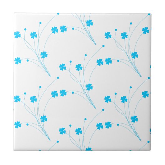 BrightStor Blue Flowers, Small Floral Print Tegeltje (Voorkant)