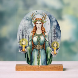 Brigid Imbolc Candlemas Forest Celtic Wiccan Acryl Bord